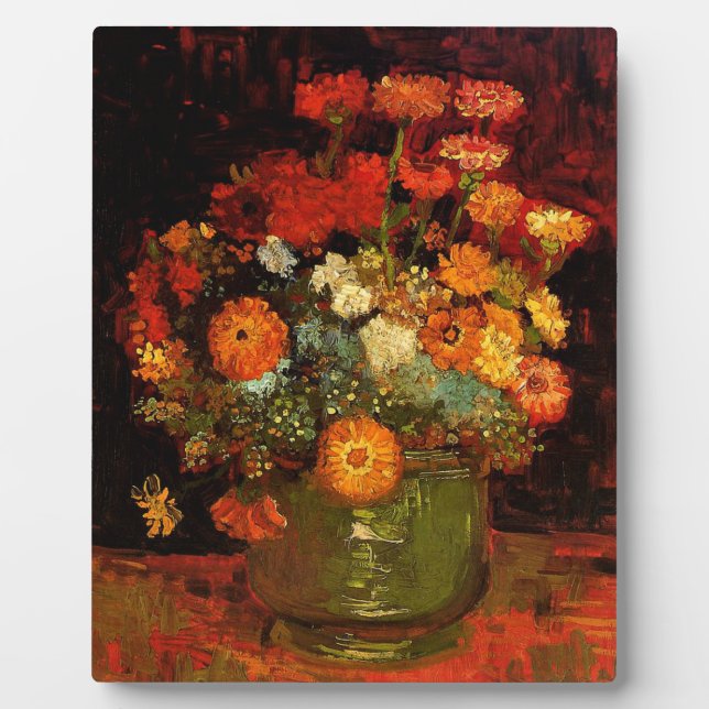 Placa Expositora Van Gogh - Tazón con Zinnias (Frente)