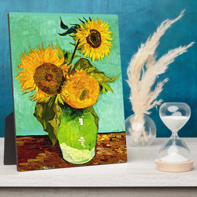 Placa Expositora Van Gogh - Tres girasoles (Lado)