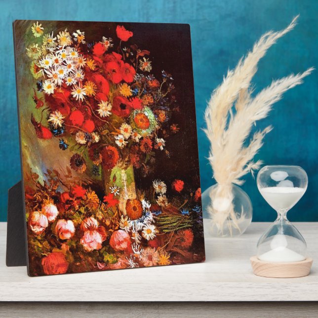 Placa Expositora Van Gogh - Vase con cachorros, cornflowers, Peonie (Lado)