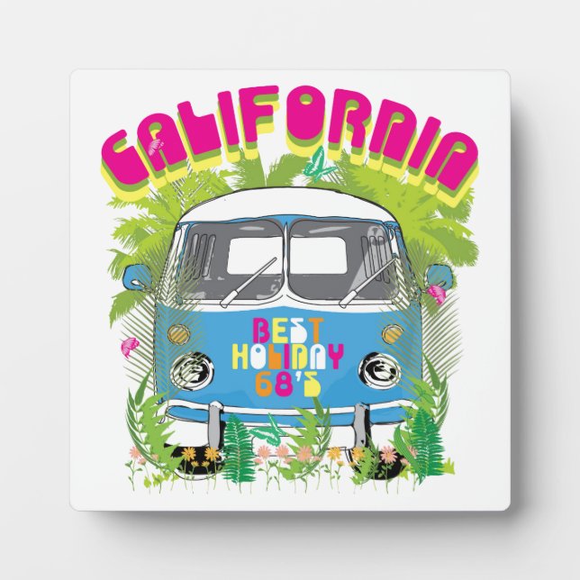 Placa Expositora Van Surfing de California (Frente)