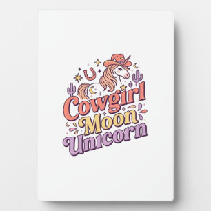 Placa Expositora Vaquera Unicornio Luna Unicornio Diseño Merch Capr