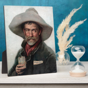 Placa Expositora Vaquero franco-hispano en el viejo Saloon occident