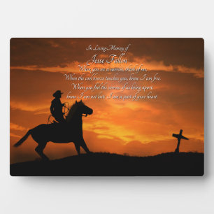 Placa Expositora Vaquero homenaje conmemorativo y plato espiritual