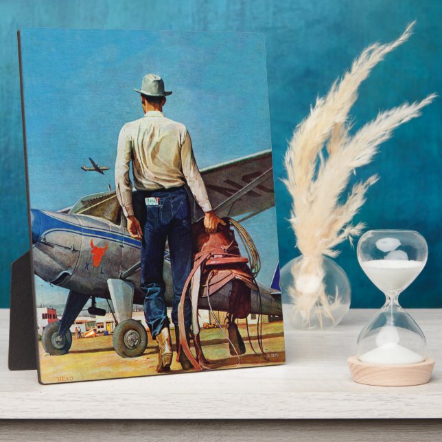 Placa Expositora Vaquero volador por Mead Schaeffer (Lado)