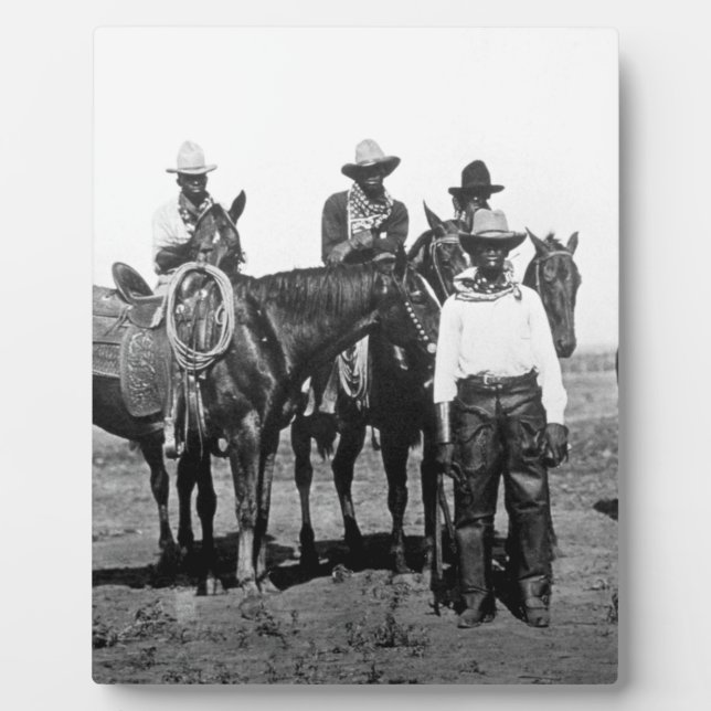 Placa Expositora Vaqueros Negros En Bonham Texas 1890 (Frente)