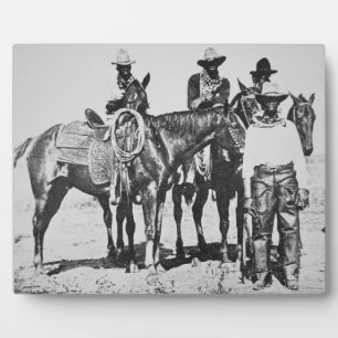 Placa Expositora Vaqueros negros en Bonham, Texas, c.1890 (foto de 