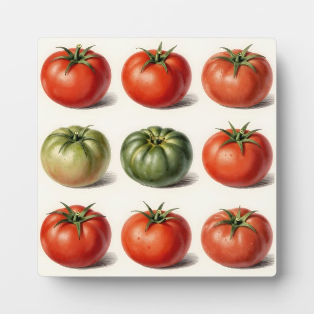 Placa Expositora Variedad de Tomate Antiguo Botánico Grid  (Frente)