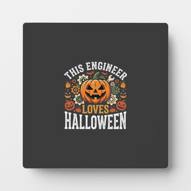 Placa Expositora Vector Calabaza de Ingeniero de Halloween (Frente)