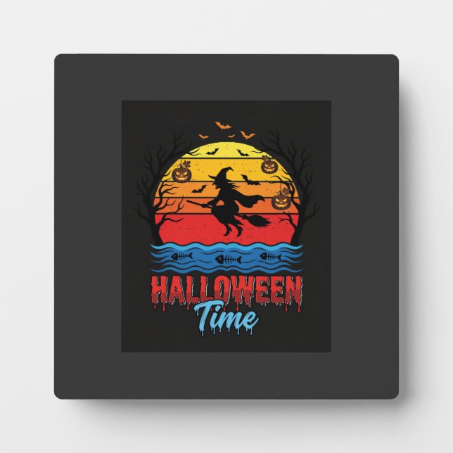 Placa Expositora Vector de bruja de atardecer de Halloween (Frente)