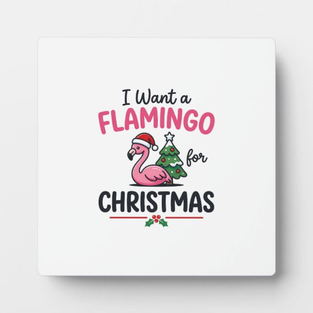 Placa Expositora Vector de cita de Navidad de flamenco (Frente)