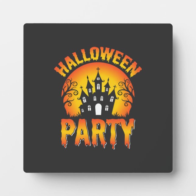 Placa Expositora Vector de fiesta de casa embrujada de Halloween (Frente)