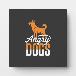 Placa Expositora Vector Mascota Perros Enojados