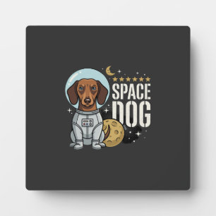 Placa Expositora Vector perro espacial astronauta Dachshund