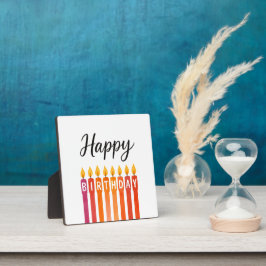 Placa Expositora Vela de cumpleaños colorida - cumpleaños feliz