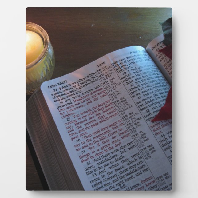 Placa Expositora Velas, Biblia y Poinsetta (Frente)