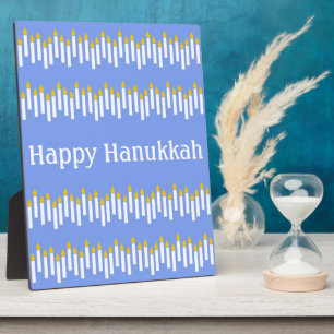 Placa Expositora Velas de Hanukkah en azul