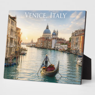 Placa Expositora Venecia Italia Gran Canal góndola Atardecer