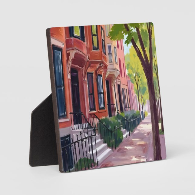Placa Expositora Verano en Boston | Brownstones de Massachusetts (Anverso)
