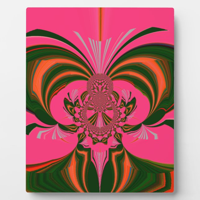 Placa Expositora Verde dorado rojo rosado (Frente)