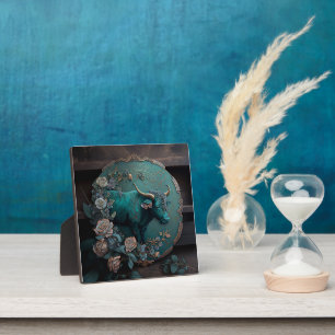 Placa Expositora Verdigris Zodiac Tauro Arte Metalizado