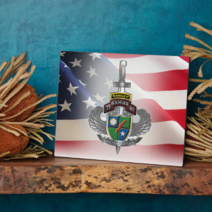 Placa Expositora Veterano del 75º Regimiento Ranger en Afganistán