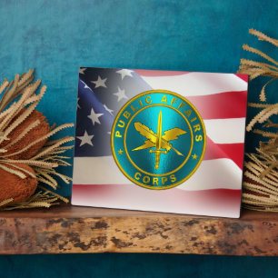 Placa Expositora Veterano del Ejército de Asuntos Públicos