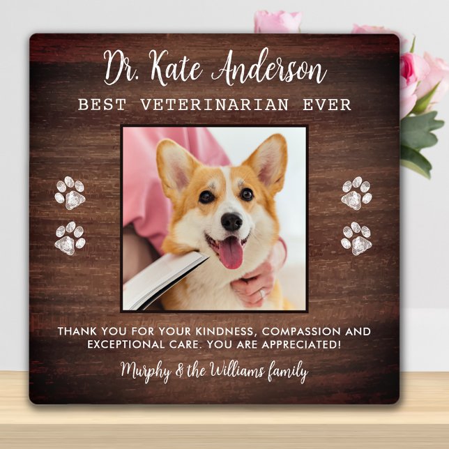 Placa Expositora Veterano Personalizado Mascota Dog Photo Vet Tech  (Subido por el creador)