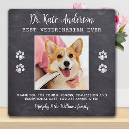 Placa Expositora Veterinaria Gracias Personalizado de regalo Mascot