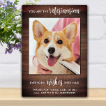 Placa Expositora Veterinario Ruso Gracias Personalizado Mascota Fot<br><div class="desc">¡Diga 'Gracias' a su maravilloso veterinario con una preciosa placa fotográfica mascota personalizada del perro! "Eres el veterinario... ¡todo el mundo desearía que lo hicieran!" Personaliza con el mensaje del mascota, nombre y foto favorita. Este regalo de apreciación veterinaria será un tesoro. DERECHOS RESERVADOS © 2020 Judy Burrows, Black Dog...</div>