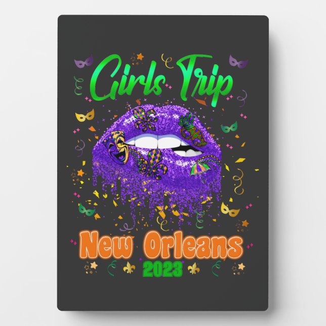 Placa Expositora Viaje de los Chicas de Mardi Gras en Nueva Orleans (Frente)