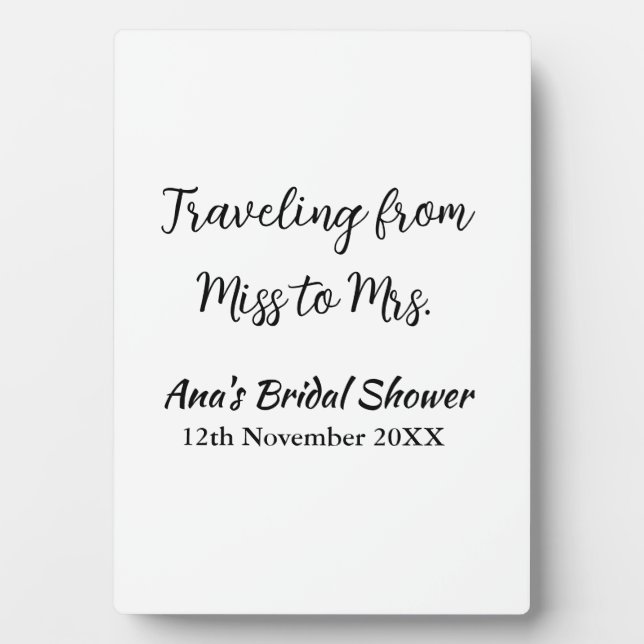 Placa Expositora Viaje despedida de soltera añadir nombre fecha de  (Frente)