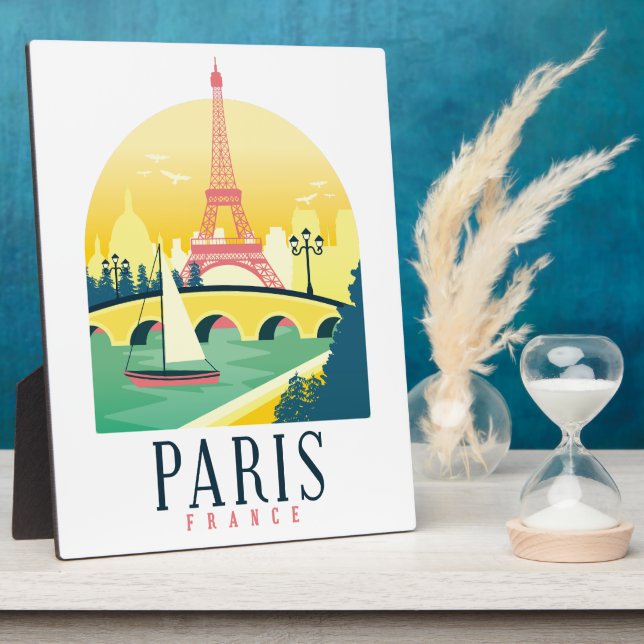 Placa Expositora Viajes románticos en París Francia (Lado)