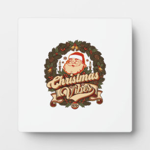 Placa Expositora Vibraciones de Navidad Santa Claus Corona Campanas