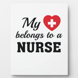 Placa Expositora Vida de enfermería   Mi corazón pertenece a una en