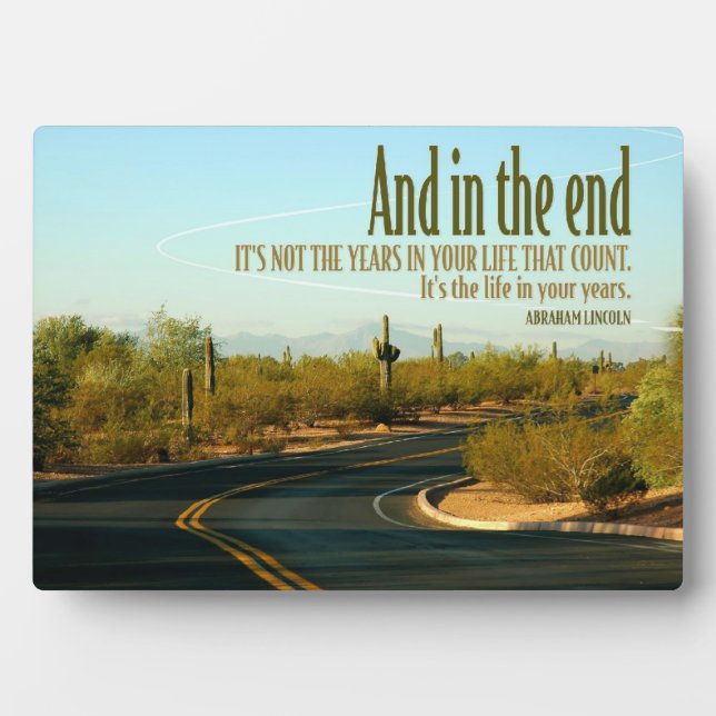 Placa Expositora Vida En Tus Años Personalizado Plaque (Frente)
