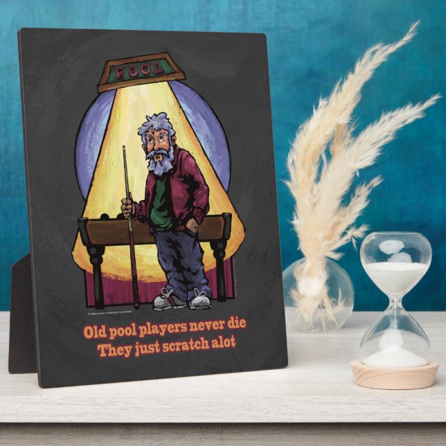 Placa Expositora Viejos jugadores de Pool (Lado)