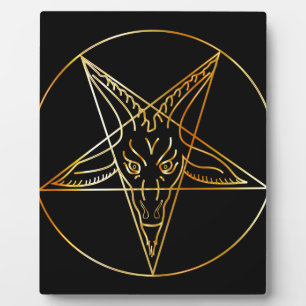 Placa Expositora Vigilia dorada de Baphomet
