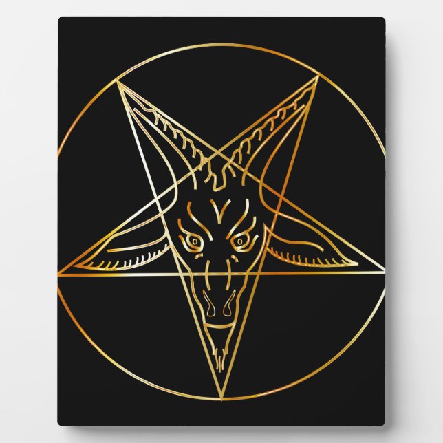 Placa Expositora Vigilia dorada de Baphomet (Frente)