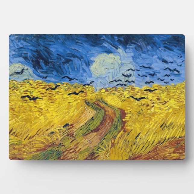 Placa Expositora Vincent van Gogh - Wheatfield con cuervos (Frente)