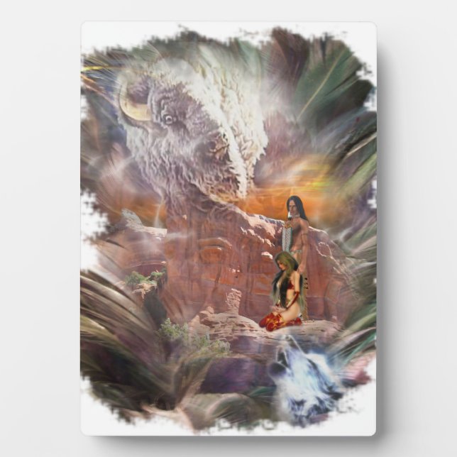 Placa Expositora Viñeta nocturna de Boda indio americano (Frente)