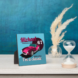 Placa Expositora Vintage clásico antiguo coche legendario nombre de