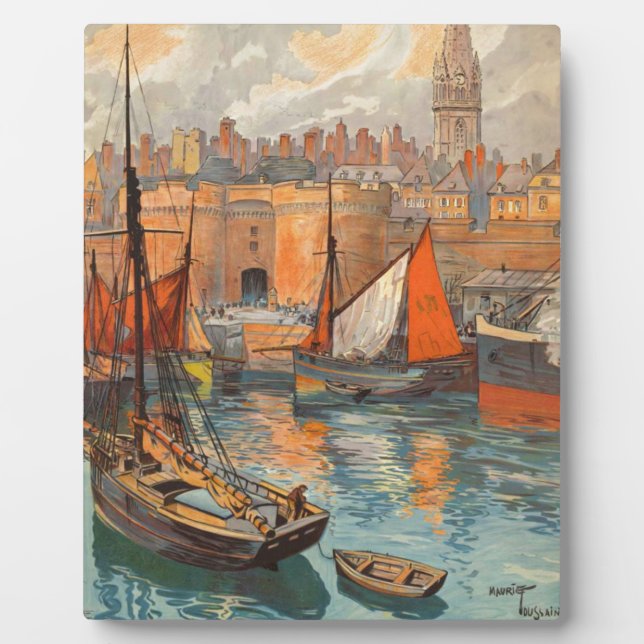 Placa Expositora Vintage Cote d'Emeraude Saint Malo (Frente)