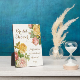 Placa Expositora Vintage Floral Whitewash Primavera Shower