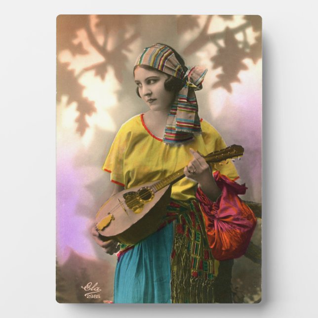 Placa Expositora Vintage Gypsy Chica Photo Plaque (Frente)