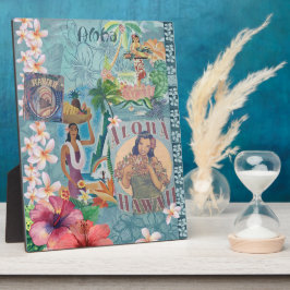 Placa Expositora Vintage Hawaiian Scrapbook Page: Aloha