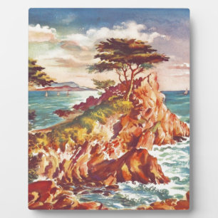 Placa Expositora Vintage Monterey Coastline Turismo californiano Es