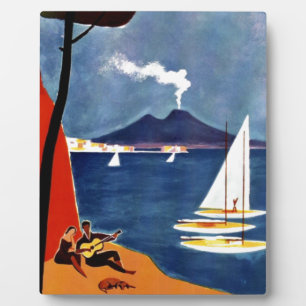 Placa Expositora Vintage Napoli Travel Love Romance