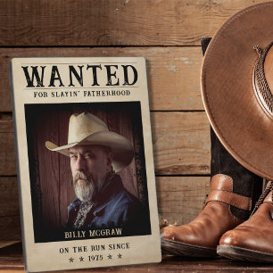 Placa Expositora Vintage Photo Wanted Poster Funny's Day