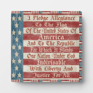 Placa Expositora Vintage Pledge of Allegiance
