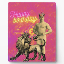 Vintage Strongman Funky Alteró la mesa de cumpleañ